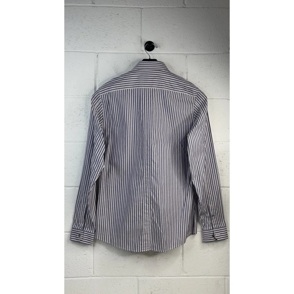 Gucci Shirt Slim Mens 41 /16  Pinstripe Long Sleeve Button Cotton Made In Italy